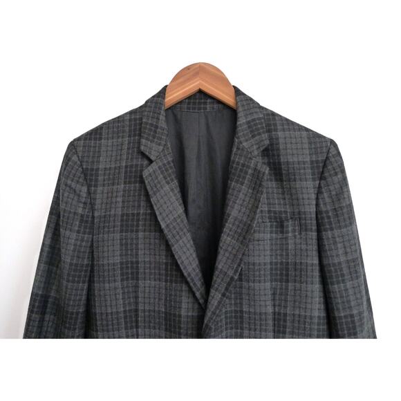 VINCE Plaid Italian Wool Felt Blazer Sport Coat Two Button Saks 36 $645 - Picture 3 of 9